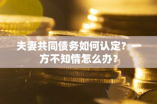 北京夫妻共同债务如何认定？一方不知情怎么办？