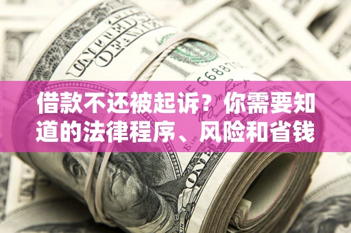 北京借款不还被起诉？你需要知道的法律程序、风险和省钱技巧